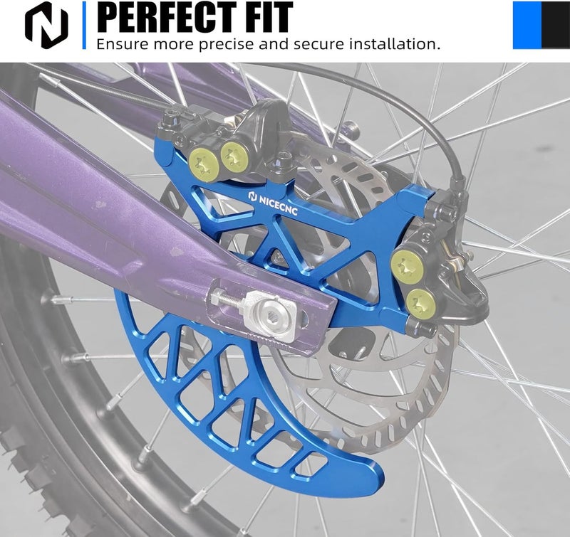 NICECNC Blue Rear Brake Disc Guard Protector Dual Caliper Mounting Designed Compatible with Surron Light bee X/S/ L1E Compatible with Segway X160 X260 See Fitmnet - Image 2